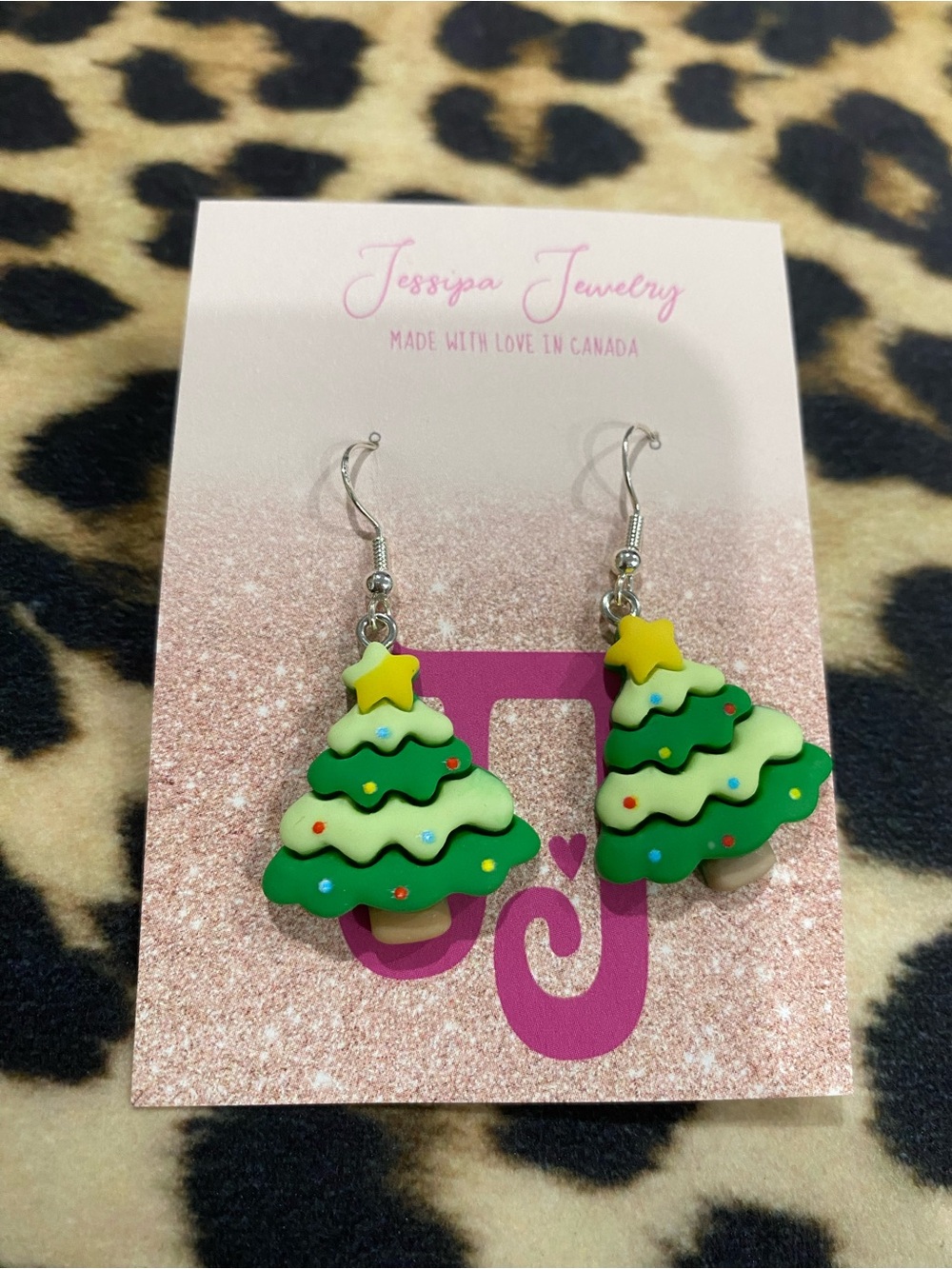 Jessipa Jewelry Christmas Tree Dangle Earrings - Green & Yellow